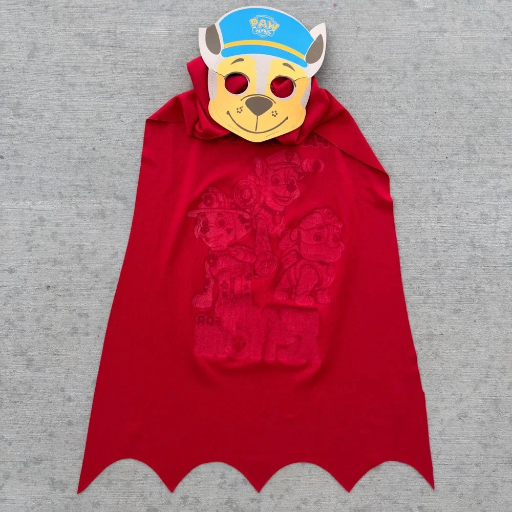 Paw Patrol Chase Mask and Cape Set Red Hooded Costume Ready For Action Kids